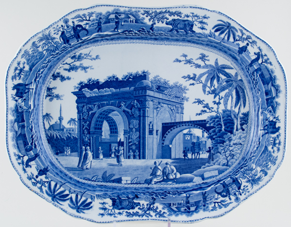 Meat Dish or Platter A Triumphal Arch of Tripoli in Barbary c1815